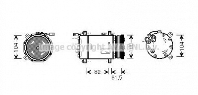 AVA QUALITY COOLING vwk167 -  Компрессор, кондиционер
